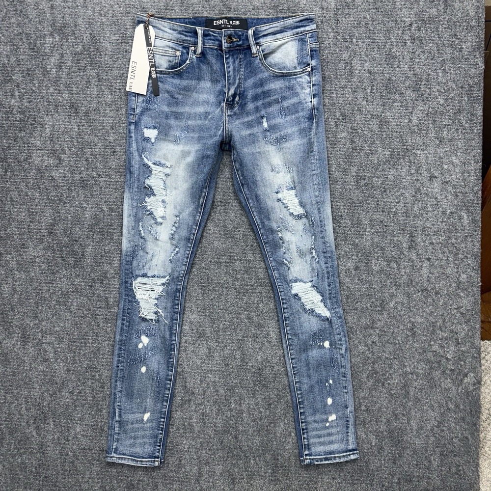 ESNTL Lab skinny slim distressed Jeans Men's size 32 32x32